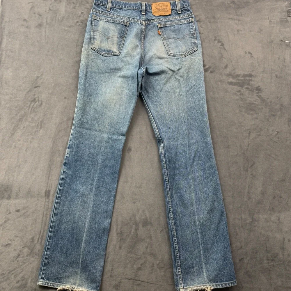 Vintage Levis 517 Orange Tab Jeans Men 34x34 Made in USA Blue Bootcut 20517-0217